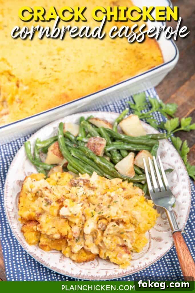 Cheesy Crack Chicken Cornbread Casserole Recipe 2 Crack Chicken Cornbread Casserole