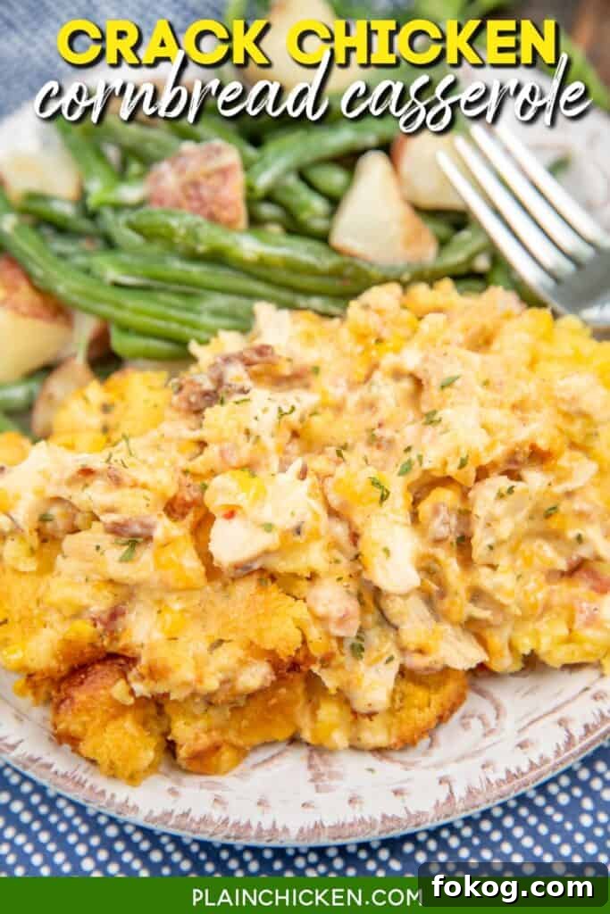 Cheesy Crack Chicken Cornbread Casserole Recipe 6 Hidden image