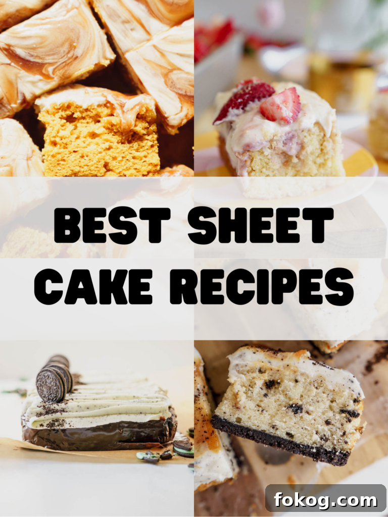 Sheet cake on a tray