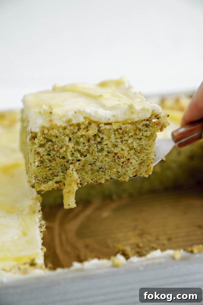 Pistachio sheet cake