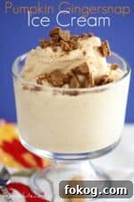 Pumpkin Gingersnap Ice Cream in a glass dish