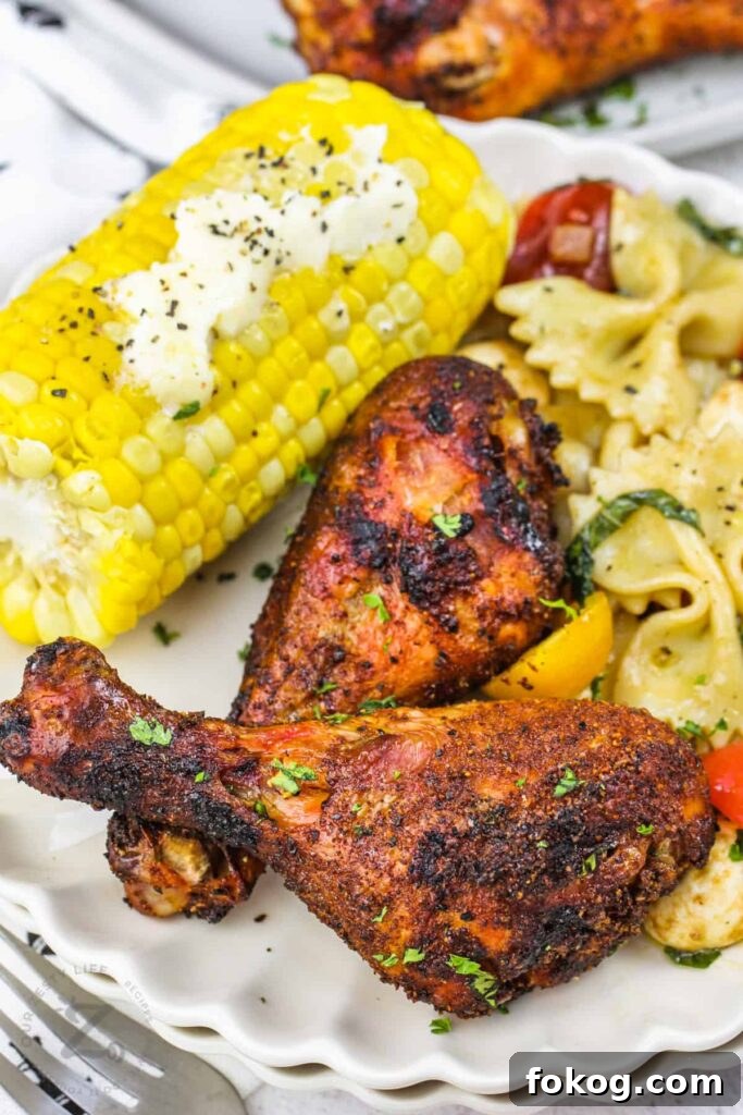 41 Juicy Chicken Drumstick Recipes You’ll Want Tonight 15 Smoked Chicken Drumsticks with corn cob
