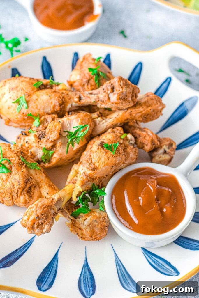 41 Juicy Chicken Drumstick Recipes You’ll Want Tonight 22 Instant Pot Chicken Drumsticks served with a dip