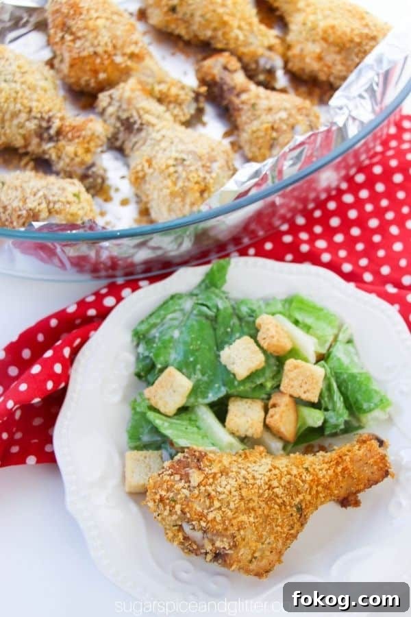41 Juicy Chicken Drumstick Recipes You’ll Want Tonight 24 Homemade Shake and Bake Chicken served with crutons