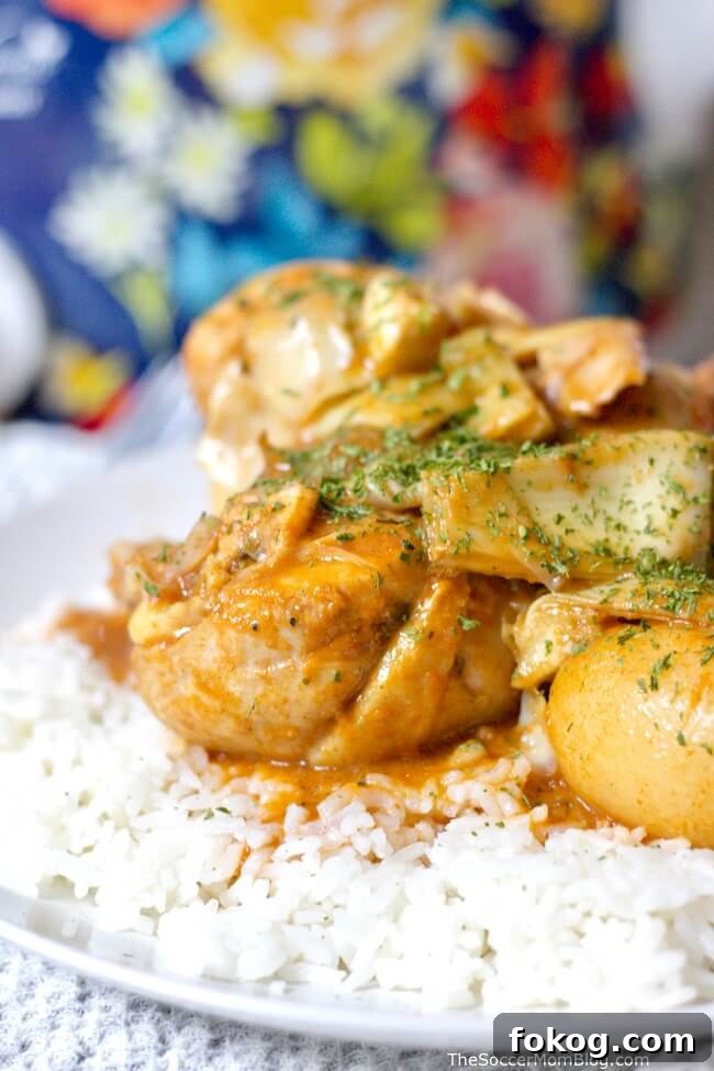41 Juicy Chicken Drumstick Recipes You’ll Want Tonight 37 Slow Cooker Italian Chicken and Potatoes over a bed of rice