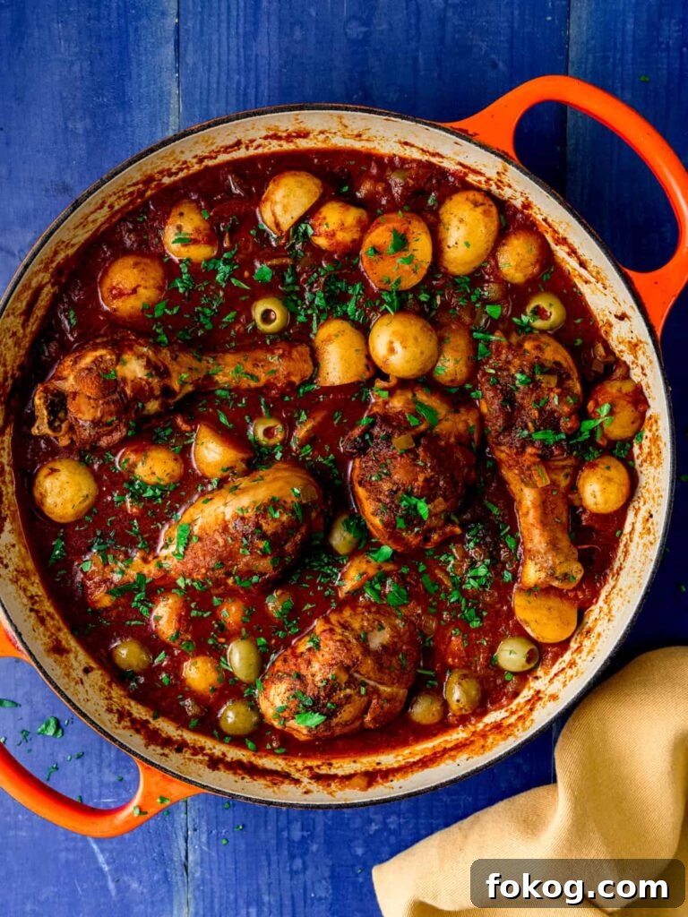 41 Juicy Chicken Drumstick Recipes You’ll Want Tonight 42 One Pot Spanish Chicken Stew in a dutch oven
