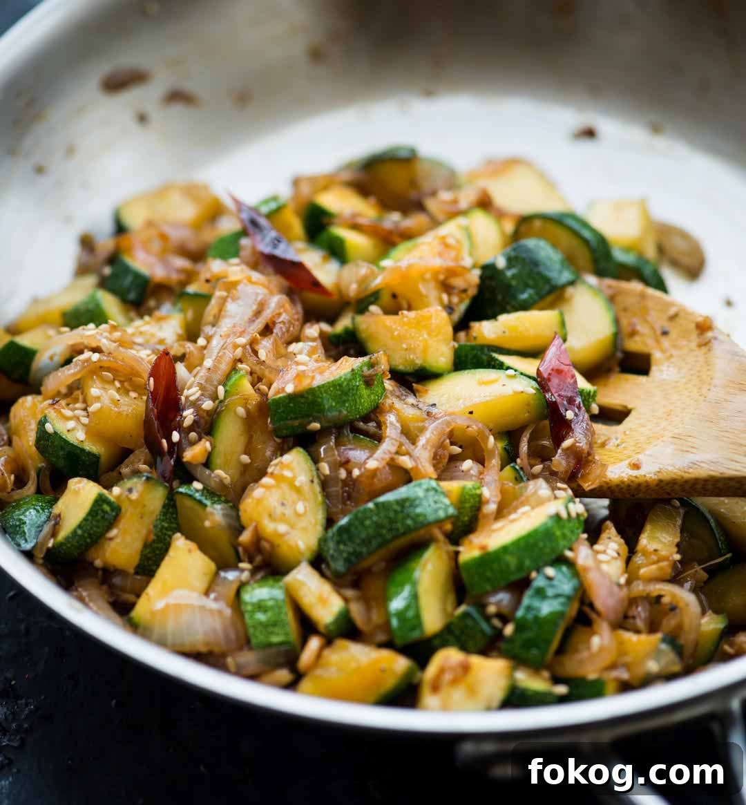 Zucchini Stir Fry plated