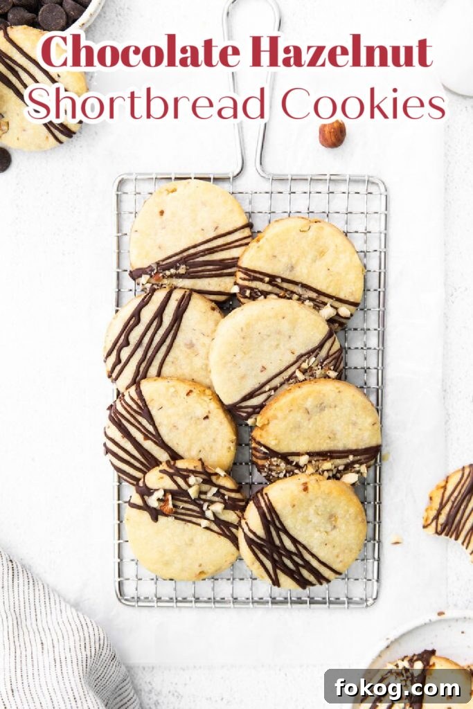 Chocolate Hazelnut Shortbread Cookies