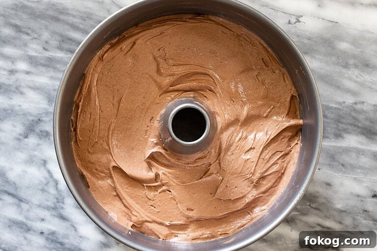 pound cake batter in the pan
