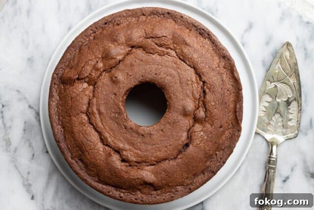 chocolate pound cake on plate