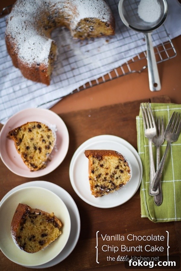 Vanilla Chocolate Chip Bundt Cake from thelittlekitchen.net Vanilla Chocolate Chip Bundt Cake