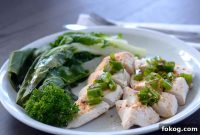 Steamed Asian Chicken with Tender Greens and Ginger