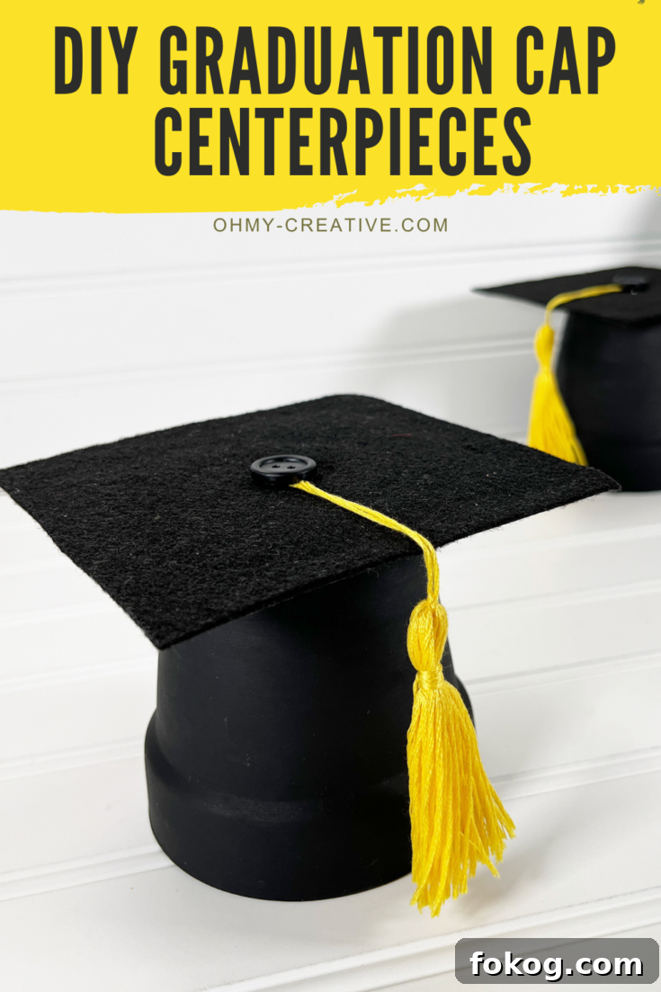 DIY Graduation Cap Centerpieces