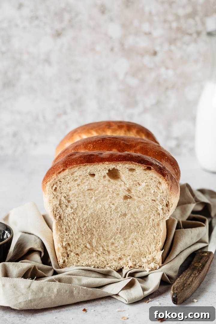 Hokkaido milk bread slice
