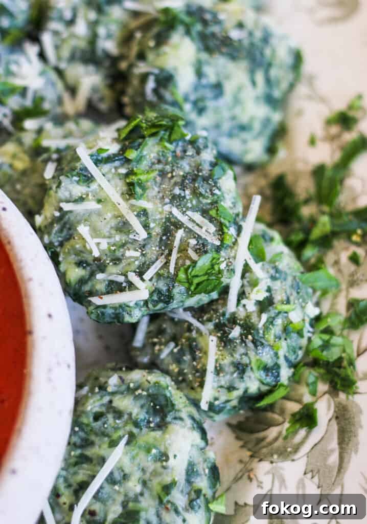 close up of spinach and ricotta dumplings - how to make gnudi