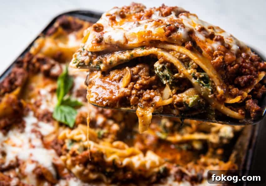 lasagna with traditional meat sauce