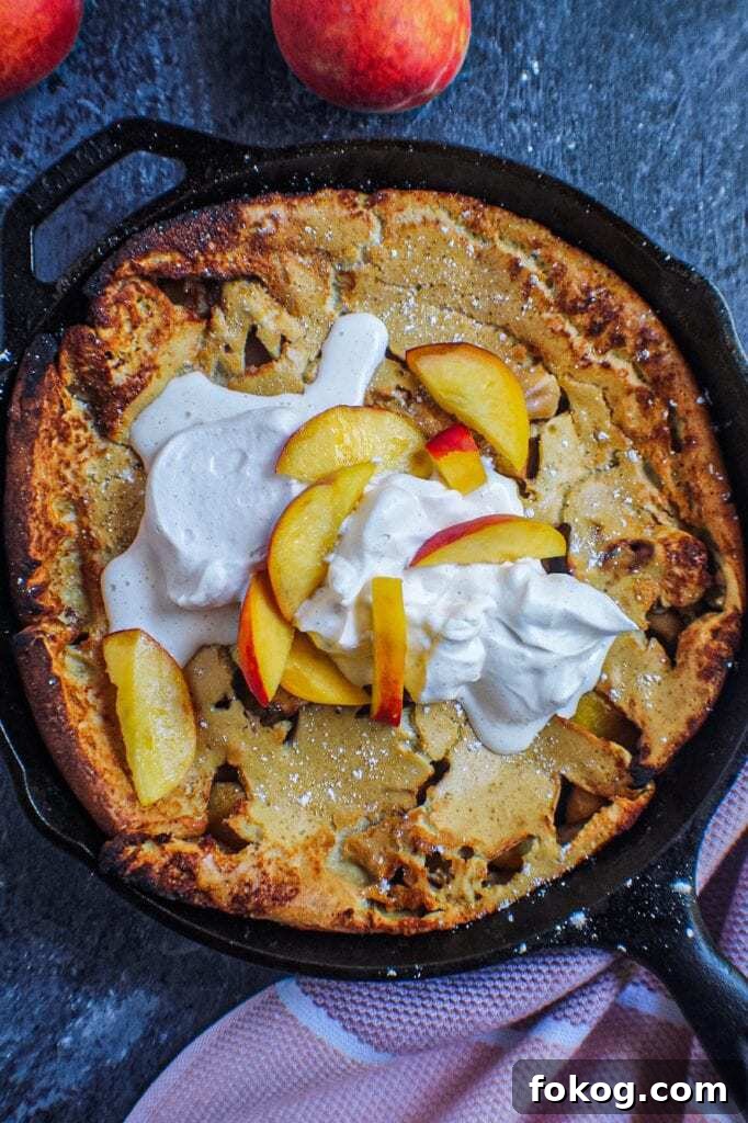 Peaches and Cream Dutch Baby Pancake 2 peaches and cream dutch baby