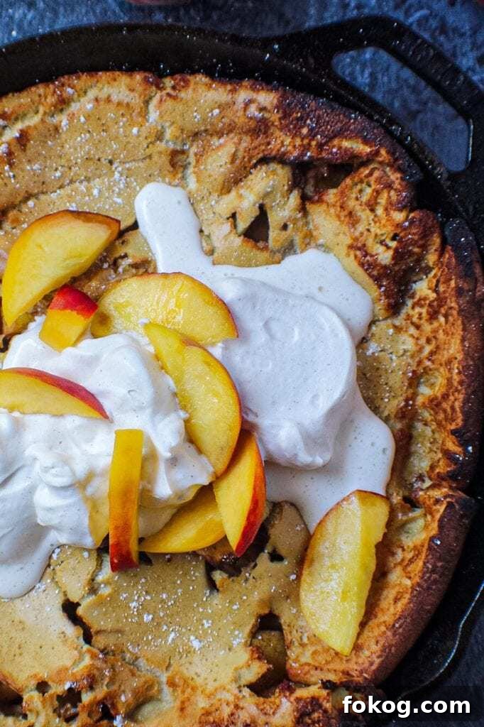 Peaches and Cream Dutch Baby Pancake 4 peaches and cream dutch baby