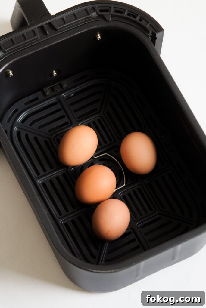 How to Make Soft-Boiled Eggs in an Air Fryer 6 eggs in an air fryer basket