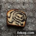 A slice of poppy seed babka.