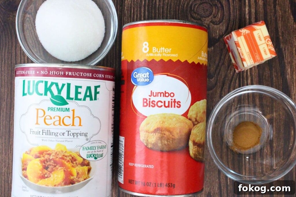 Air Fryer Peach Pie Biscuit Bombs - Quick Dessert 4 ingredients to make peach pie biscuit bombs in the air fryer