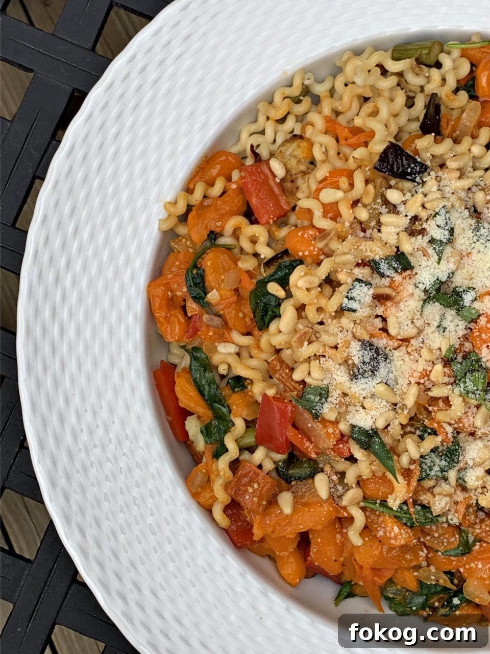Roasted Vegetable Fusilli Recipe 2 Fusilli pasta with Roasted Vegetables and Yellow Tomato Sauce