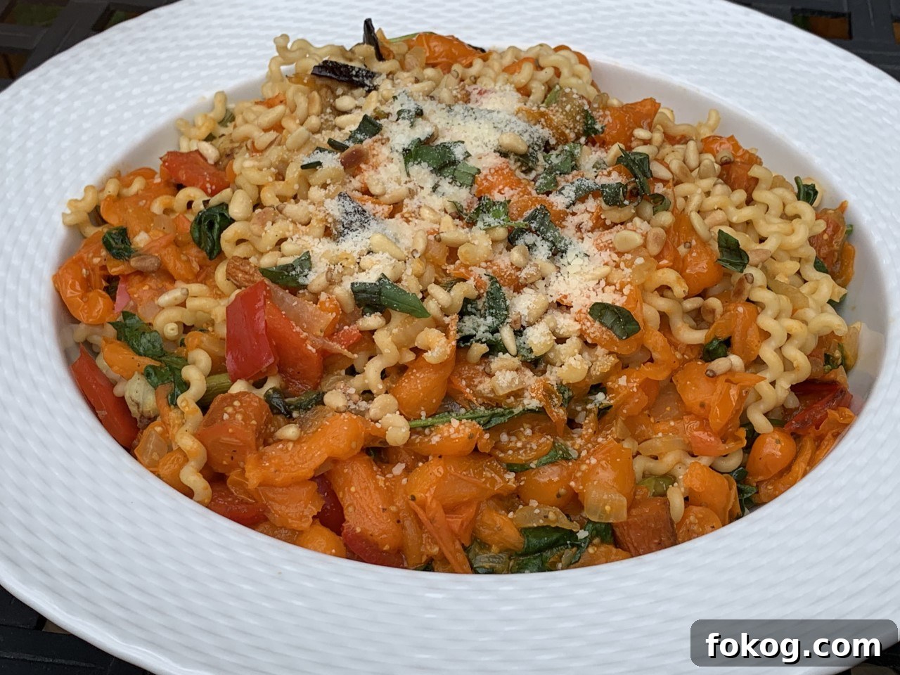 Roasted Vegetable Fusilli Recipe 4 Fusilli Pasta with Roasted Vegetables and Yellow Tomato Sauce