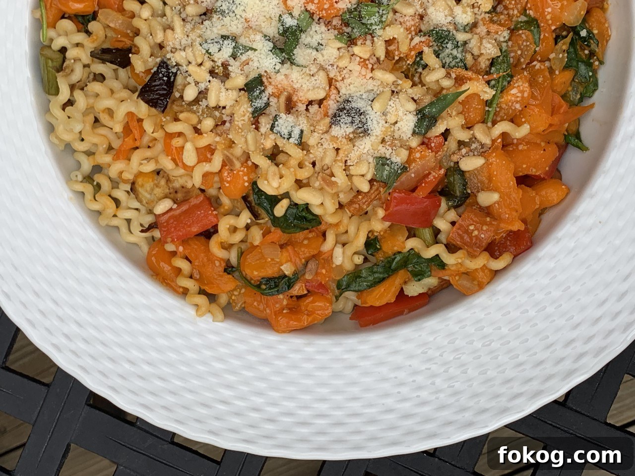 Roasted Vegetable Fusilli Recipe 5 Fusilli pasta with Roasted Vegetables and Yellow Tomato Sauce