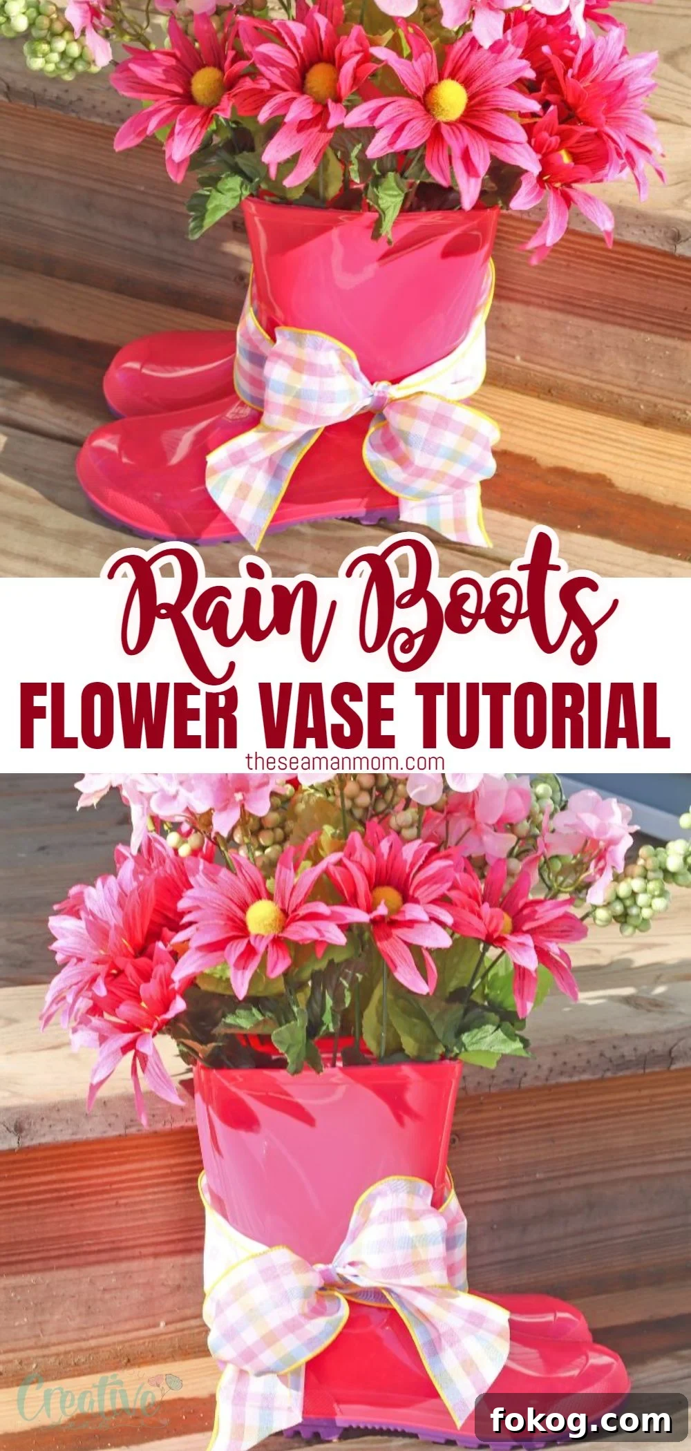 Rain boots vase
