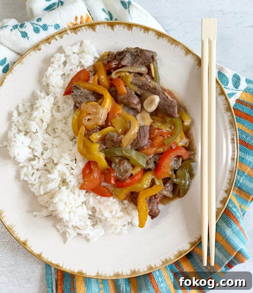pepper steak over rice
